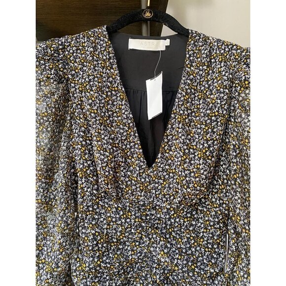 ASTR The Label Ruched Long Sleeve Minidress Black Women's Size XS - Picture 7 of 12